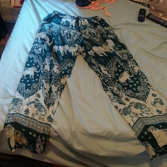 Turquoise Elephant Pants - Picture 1 of 2